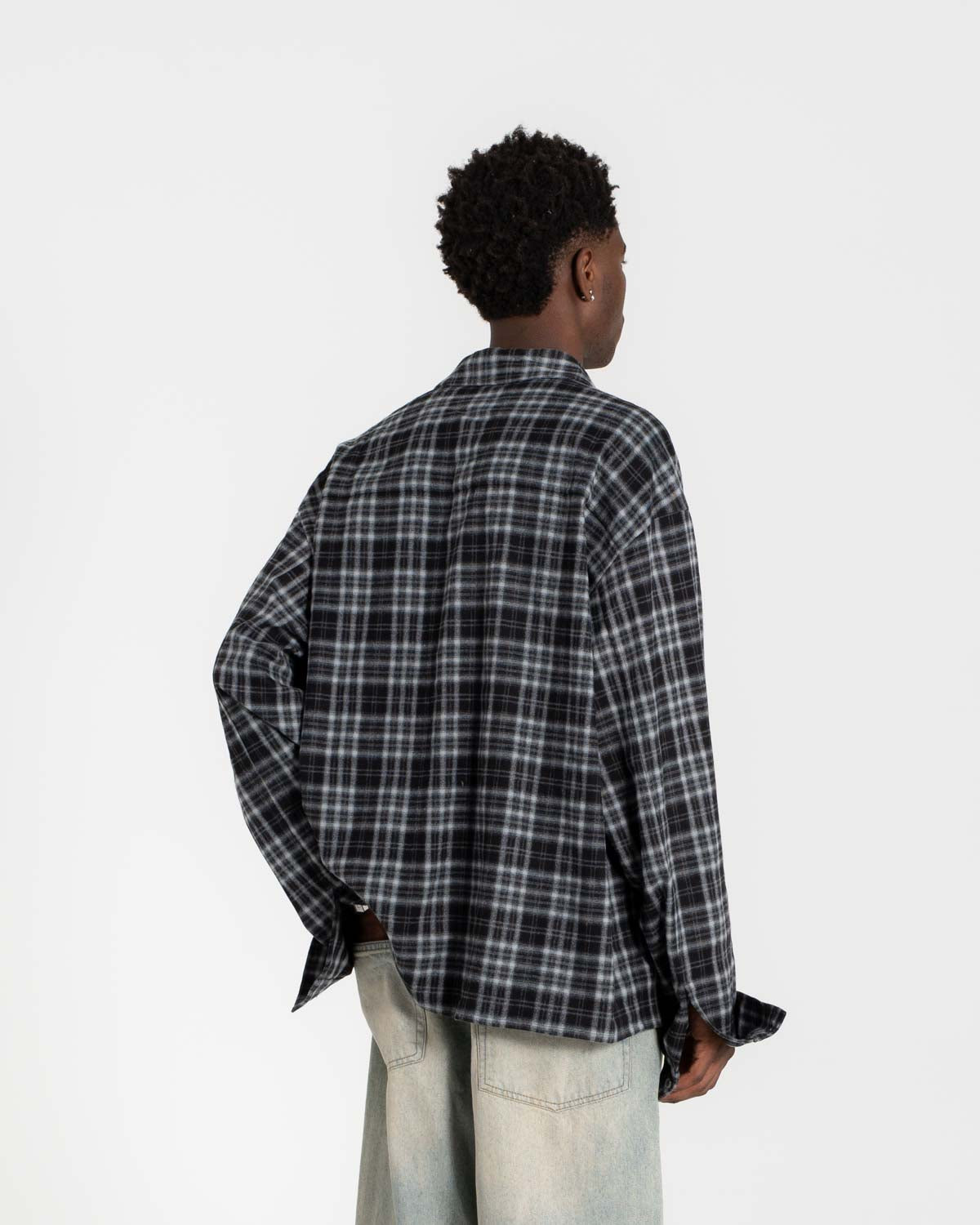 Checkered flannel shirt gray